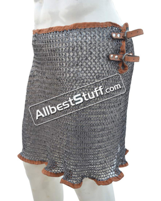 9 mm Round Riveted Alternating Solid Ring Maille Skirt