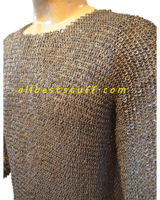 Round Riveted 6 MM solid Rings Viking Vest Chain Mail Chest 44 image