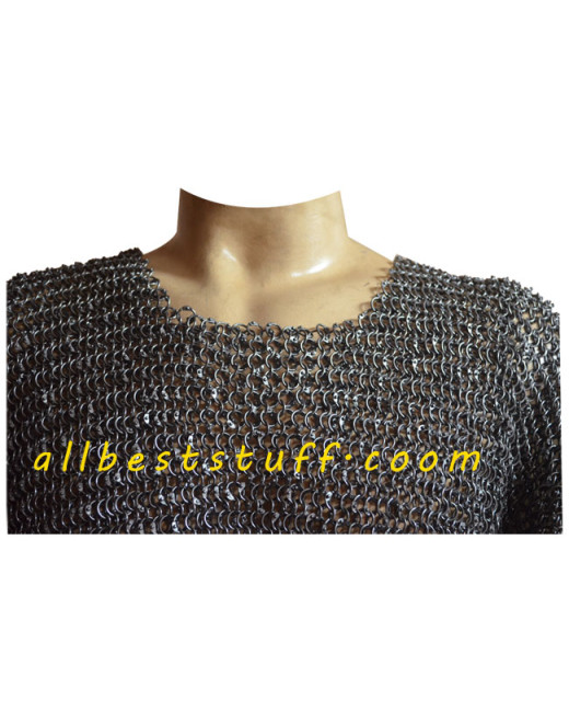 Round Dome Riveted Chain Mail Shirt Long Comfort Chest 38