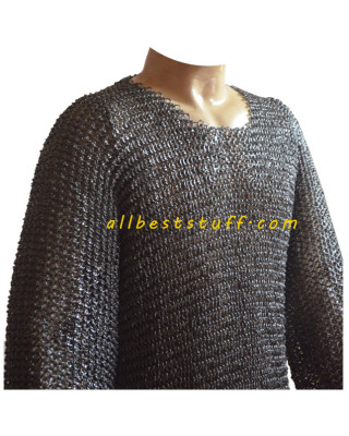 Round Riveted Heavy Chain Mail Shirt Chest 44