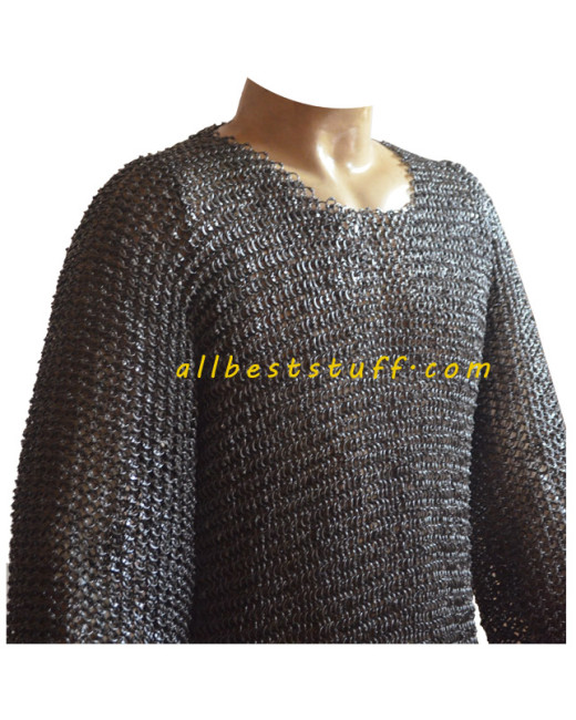 Round Riveted Heavy Chain Mail Shirt Chest 44