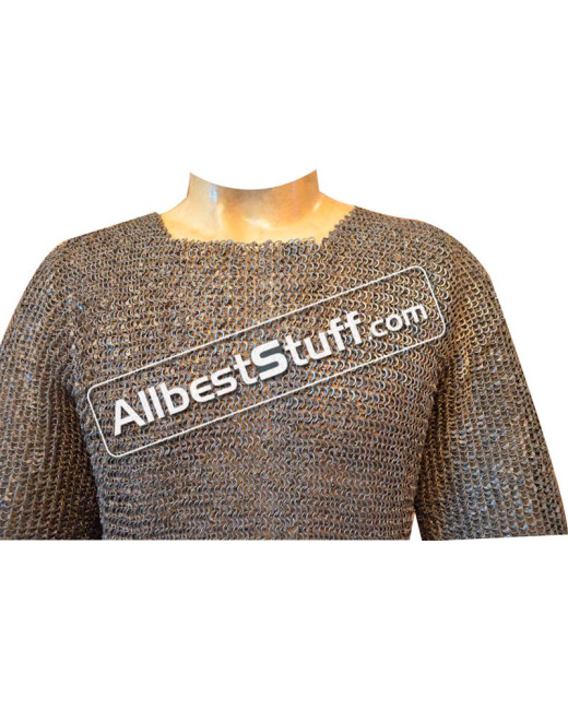 Long Length Dense Chain Mail 6 MM Round Riveted Chest 50 image