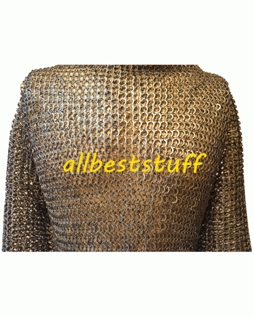 Medieval Strong Round Riveted Flat Washer Chain Mail Chest 40