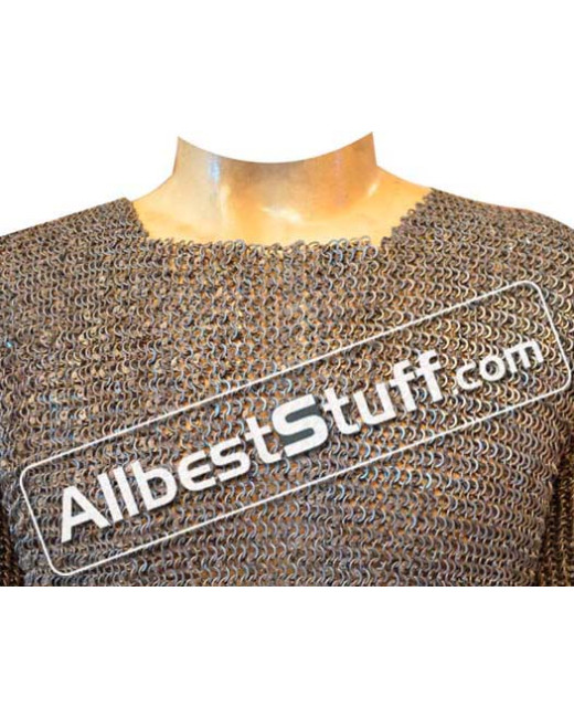 Chain Mail Round Riveted Flat Solid 6 MM Chest 40 image