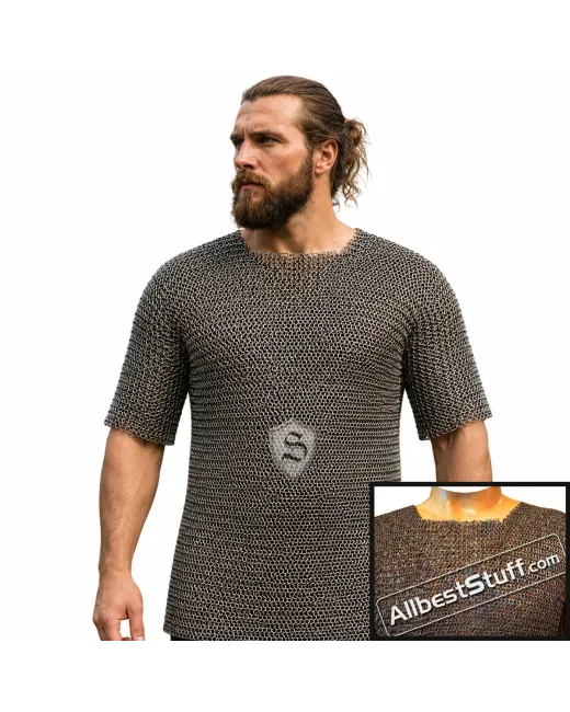 Medium Chest 33 Circumference Chain Mail Shirt Half Sleeve image