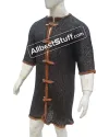 Half Sleeve Chain Mail Hauberk Round Riveted Solid Chest 52 image 1