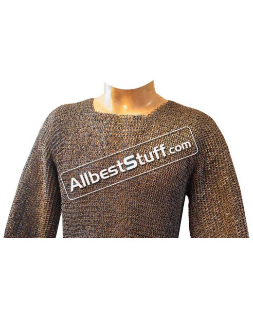 6 MM Flat Riveted Chainmail Shirt Stainless Steel Chest 58 image