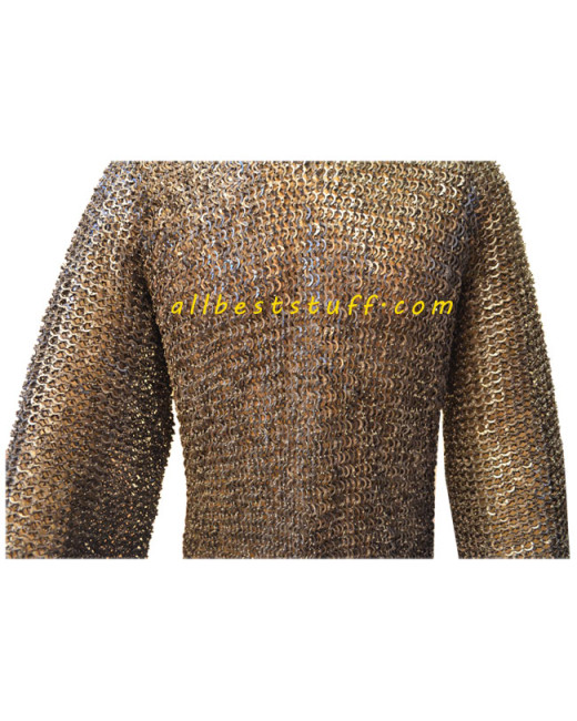 Authentic Stainless Steel Maille Armour Flat Riveted Chest 40 Long image