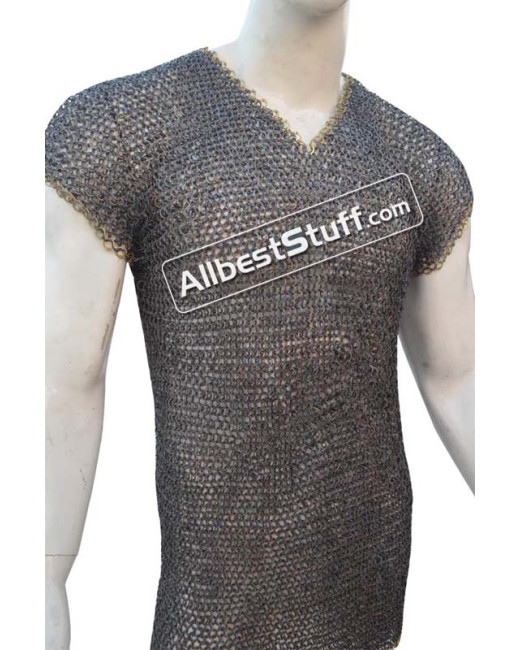 Long Length Sleeveless Rust Proof Chainmail Hauberk Chest 45 image