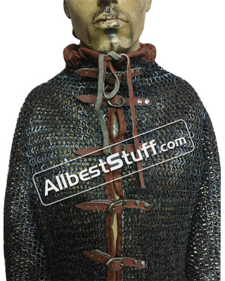 Front Open Titanium Chain Mail High Neck Collar Shirt Chest 54