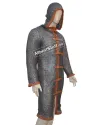 Titanium Flat Riveted Maille Shirt Front Open Close with Leather Strap image 3
