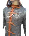 Titanium Flat Riveted Maille Shirt Front Open Close with Leather Strap image 7