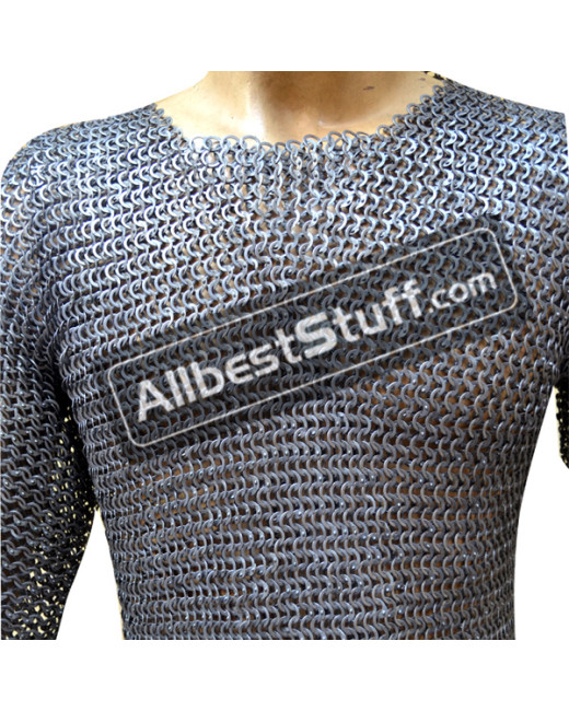 Medieval Wedge Riveted Maille Chest 56 Flat Solid Ring Combination