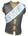 Stainless Steel Chainmail Flat Riveted Front Open Sleeveless Shirt image 3