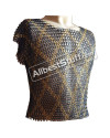 Maille Hauberk Butted Chain Mail Shirt Sleeveless Brass Design image 1
