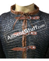 Medieval Flat Riveted Chain Mail Short Length Front Open image 1