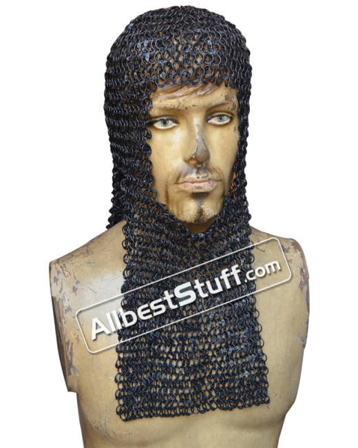 16 G Round Riveted Medieval Maille Hood