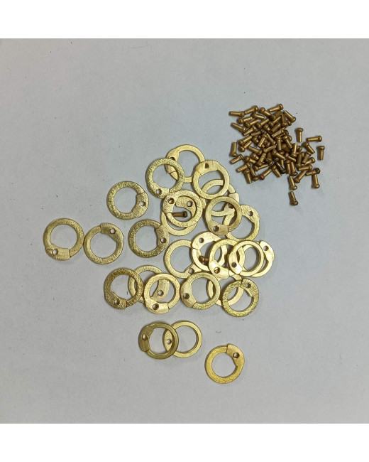 9 MM Flat Brass Rings and Rivets Pack