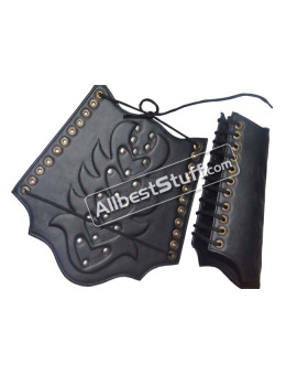 Arm Guard Leather With Metal Accents Leather Arm Bracers Arm Guard Leather With Metal Accents Leather Arm Bracers