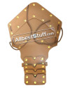 Medieval Leather Gothic Gauntlets Hand Protection Light Brown image 2
