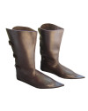 Medieval Leather Boots 3 Buckle Brown Long image 2