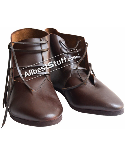 SALE! Medieval Ankle Rubber Sole Shoes Hand Made Brown or Black