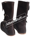 Medieval Leather Boots Long 3 Buckle Hobnail Leather Sole image 3