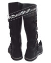 Medieval Leather Boots Long 5 Buckle Black image 2