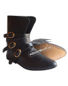 Medieval Leather Shoe Three Brass Buckle image 3