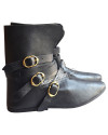 Medieval Leather Shoe Three Brass Buckle image 6