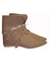 Medieval Leather Shoe Three Brass Buckle image 4