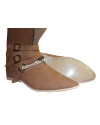 Medieval Leather Shoe Three Brass Buckle image 1
