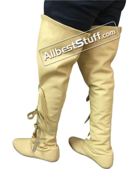 Medieval Thigh Length Boots Soft Leather Shoes SCA Renaissance Medieval Thigh Length Boots Soft Leather Shoes SCA Renaissance