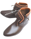 Medieval Leather Decorated Boots Renaissance Ankle Length Shoes image 4