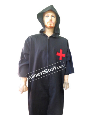 Medieval Tunic Renaissance Comfortable Larp Shirt Costume with Hood