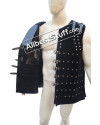 Handmade Mild steel plate Brigandine Sleeveless armour Black Color Velvet image 1