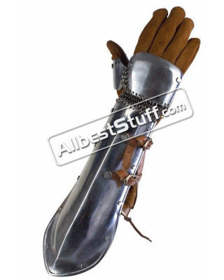 Arm Protection Steel Pair with riveted Chain Mail Rings 18 Gauge