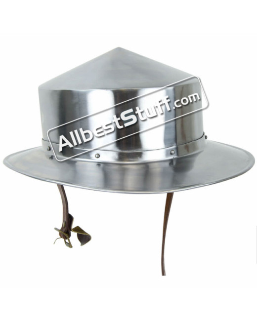 13th Century Kettle Hat Helmet made from 16 Gauge Steel