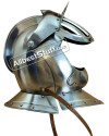 Medieval 17th Century Closed Burgonet 16 Gauge Steel Helmet image 2
