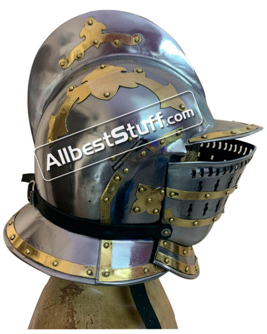 SALE! Medieval Burgonet Helmet of 16th Century 18 Gauge Steel