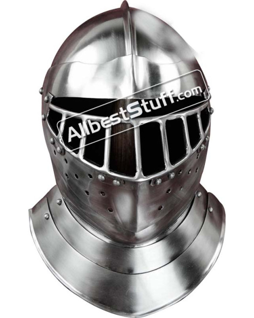 Medieval English Tourney Close Helmet 14 Gauge Steel image