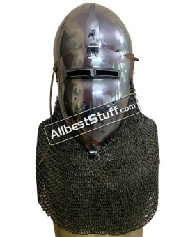 Medieval Klappvisier Bascinet from 1370 AD made in Heavy 14 Gauge Steel Medieval Klappvisier Bascinet from 1370 AD made in Heavy 14 Gauge Steel