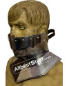 Medieval Neck Protection Bevor 16 Gauge steel with leather strap image 1