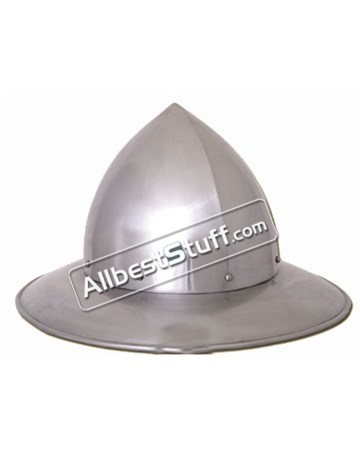 Medieval Swiss Kettle Hat Helmet of 14th Century made from 16 Gauge Steel image