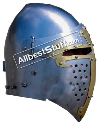 Lot of 5 Visor Helmet Steel LARP Combat Version