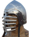 Medieval Bascinet with Grill Shaped Visor Helmet image 3