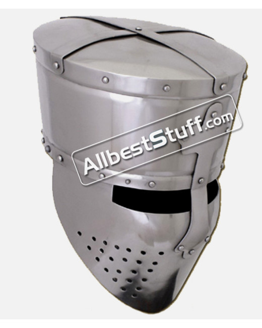 Medieval Crusader Templar Helmet 16 Gauge Steel 1200 AD