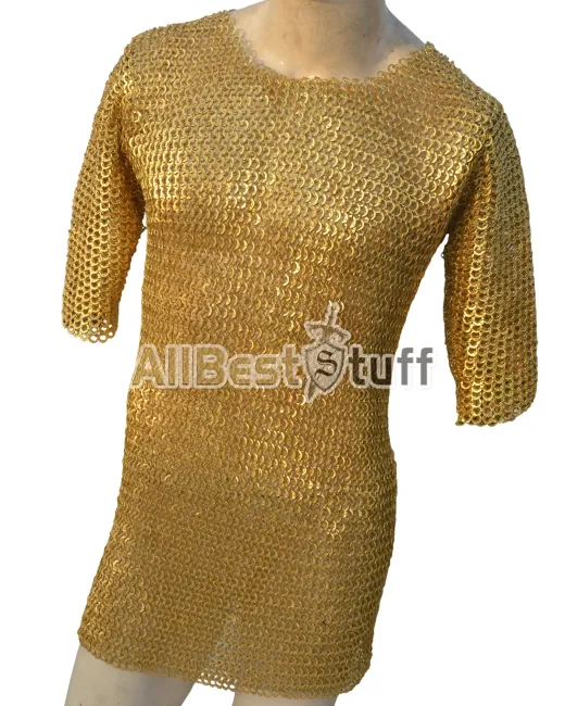 Flat Riveted Brass Chain Mail Original Brass for Chest 36